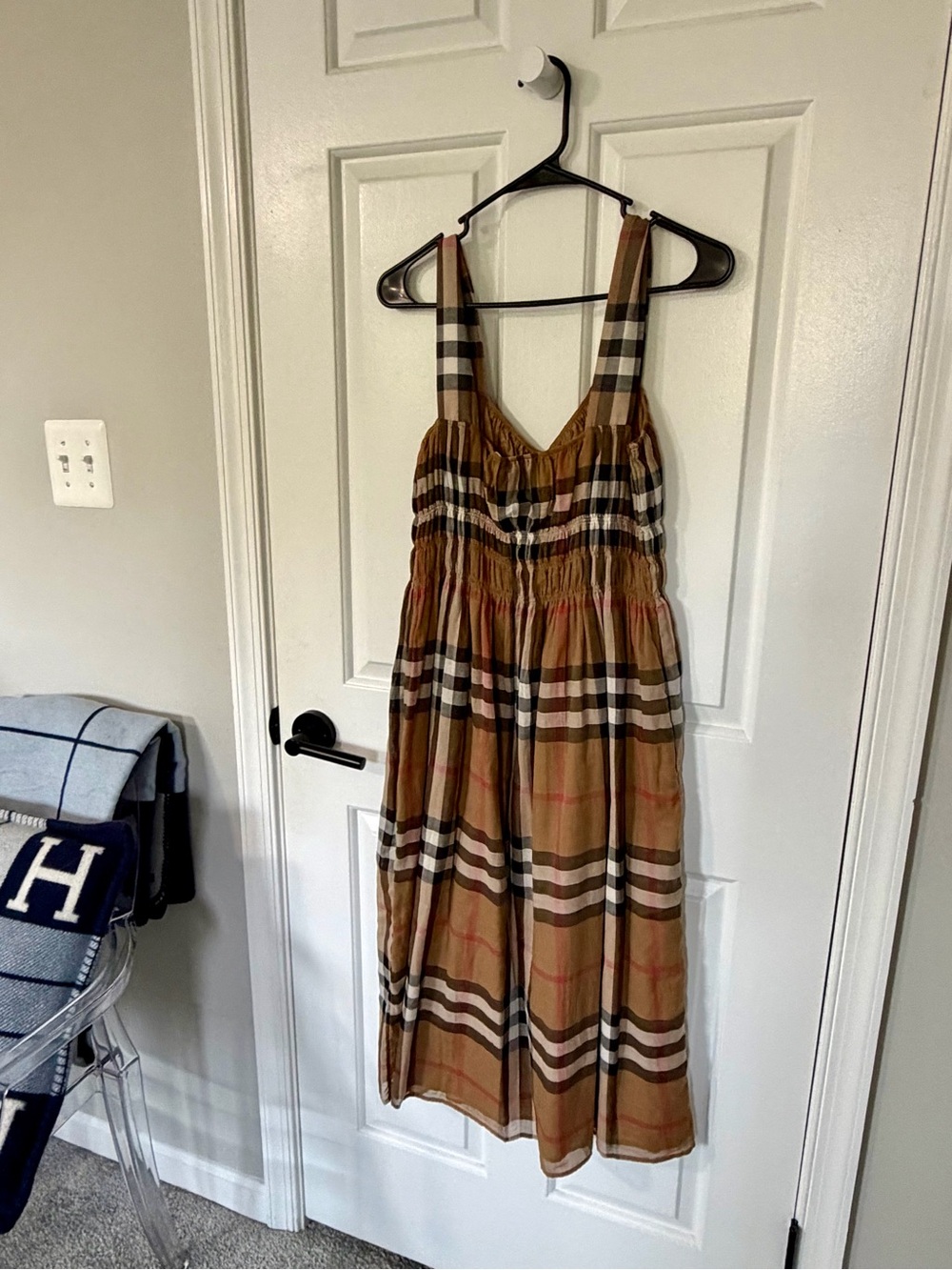 Burberry Midi Checked Sundress - Size 6 - Picture 3 of 8